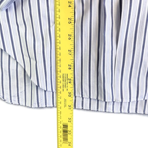 KITON Striped luxury Dress Shirt Blue White Made in Italy Size 15.5 /39 - Picture 10 of 13